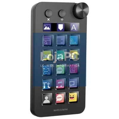 Control Deck Mars Gaming MSD-NEO/ 15 Teclas LCD/ 1 Roda/ 2 Botones/ Preto
