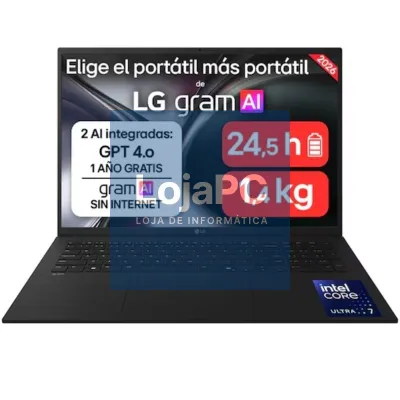 Portátil LG Gram 17ZD90TL-G.AX85BN Intel Core Ultra 7-258V/ 32GB/ 512GB SSD/ 17'/ sem Sistema Operativo