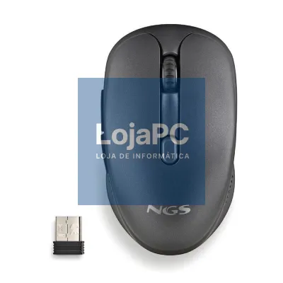 Rato sem fios NGS Evo Rust/ Bateria recarregável/ até 1600 DPI/ Preto