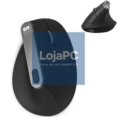 Rato Ergonómico sem fios Subblim Nature Vertical Ergo Dual Battery/ Bateria Recarregável/ até 4000 DPI/ Preto