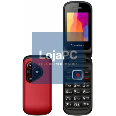 Telefone Telemóvel Sunstech CELT24 para Pessoas Maiores/ Vermelho