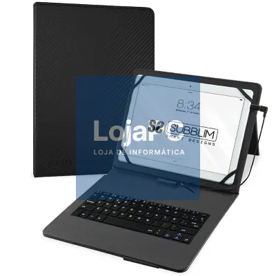Capa com Teclado Subblim Keytab Pro USB para Tablets de 10.1'-11'/ Preta