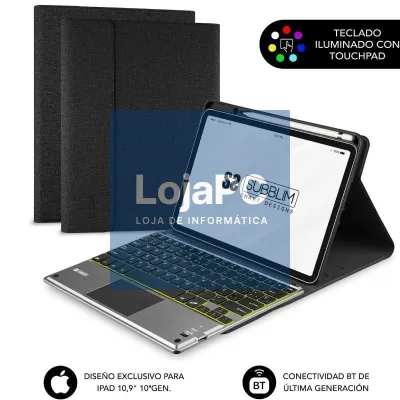 Capa com Teclado Subblim KeyTab Pro BT para Tablet iPad 10.9' 10a Gen/ Preta