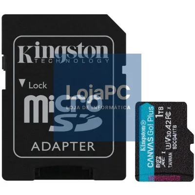 Cartão de memória Kingston CANVAS Go! Plus 1TB microSD XC com Adaptador/ Classe 10/ 200MBs