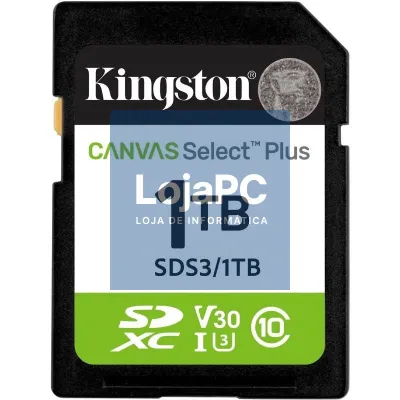 Cartão de memória Kingston CANVAS Select Plus 1TB SD XC/ Classe 10/ 150MBs