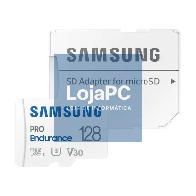Cartão de memória Samsung Pro Endurance 128GB microSD XC com Adaptador/ Classe 10/ 100MBs