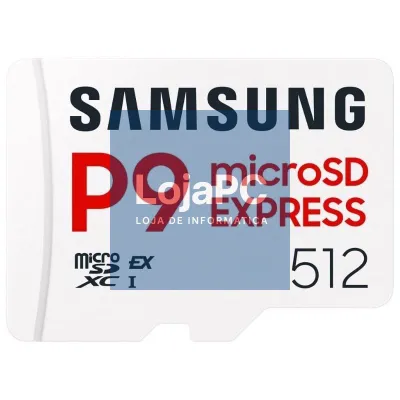 Cartão de memória Samsung P9 Express 512GB microSD XC/ Classe 10/ 800MBs
