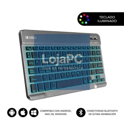 Teclado Compacto sem fios Subblim Smart Backlit/ Cinzento