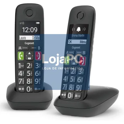 Telefone sem fios Gigaset E290/ Pack DUO/ Preto