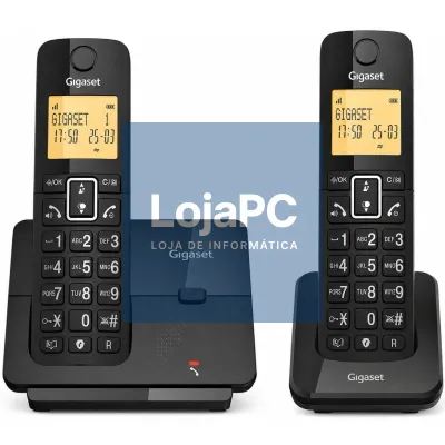 Telefone sem fios Gigaset Essential 300 DUO/ Preto