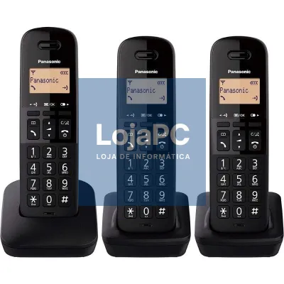 Telefone sem fios Panasonic KX-TGB613SPB/ Pack TRIO/ Preto