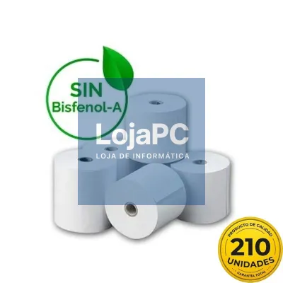 Caixa de Rollos Papel Térmico Genérico 57x35 210U BPA/ 57 x 35mm/ 210 unidades