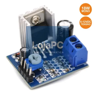 KIT MÓDULO AMPLIFICADOR 18W MONO 6-12V