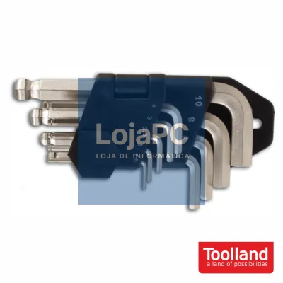 CONJUNTO 9 CHAVES SEXTAVADAS C/ BALL POINT TOOLLAND