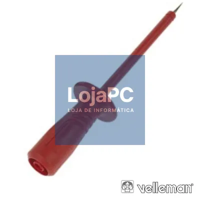 PONTA DE PROVA ISOLADA 4MM C/ PONTA FINA INOX VERMELHA