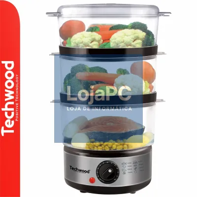 Cozedor a Vapor Elétrico 6L 400W Inox TECHWOOD
