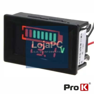 VOLTIMETRO DIGITAL LED 12VDC PAINEL C/ CAPACIDADE PROK