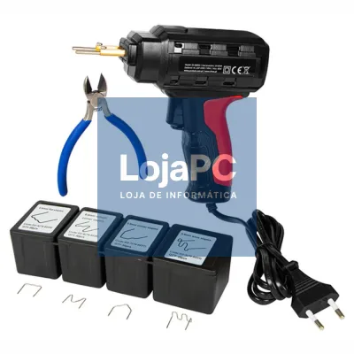Conjunto P/ Reparação De Plásticos 60W C/ 200 Grampos