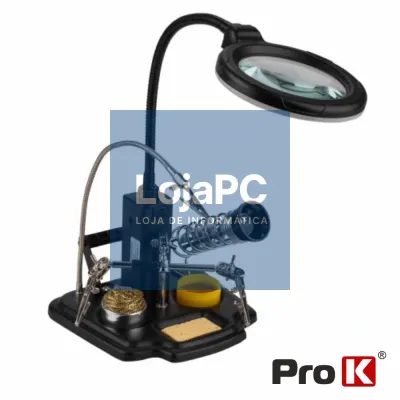 SUPORTE ARTICULADO C/ LUPA E PINÇAS CROCODILO PROK