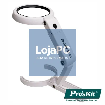 Lupa C/ Iluminação 8 LEDS PROSKIT