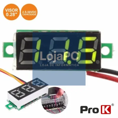 VOLTIMETRO DIGITAL LED VERDE 2.5V-30VDC PROK