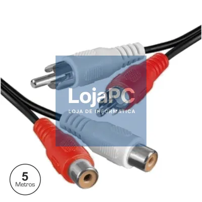 CABO 2-RCA MACHO / 2-RCA FÊMEA 5M