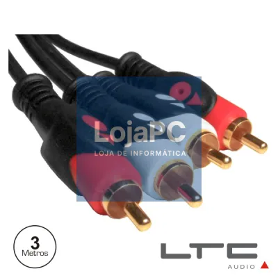 CABO 2-RCA MACHO / 2-RCA MACHO DOURADO 3M LTC