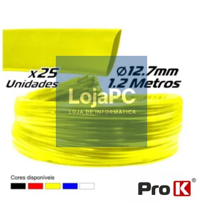 TUBO MANGA TERMORETRÁCTIL 12.7MM 1.2M 25X AMARELO PROK