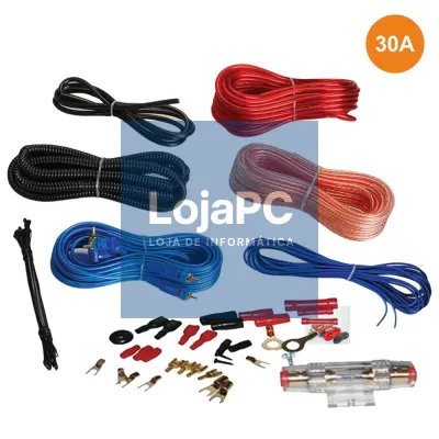 KIT DE CABOS COMPLETO P/ AMPLIFICADOR/COLUNAS 30A