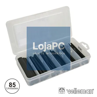 KIT MANGA TERMORETRÁCTIL C/ COLA 10CM PRETO 85X VELLEMAN