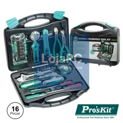 MALA FERRAMENTAS PROFISSIONAL 16 PEÇAS PROSKIT