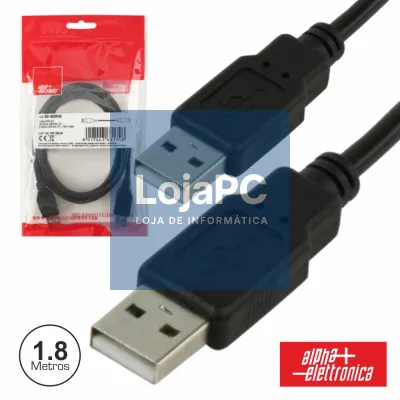 CABO USB-A 2.0 MACHO / USB-A MACHO 1.8M