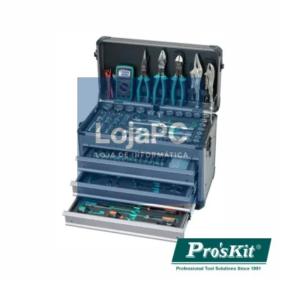 MALA FERRAMENTAS PROFISSIONAL C/ GAVETAS 124 PEÇAS PROSKIT