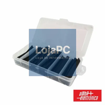 Conjunto de Tubos Manga Termoretráctil 100pcs Preto ALPHA