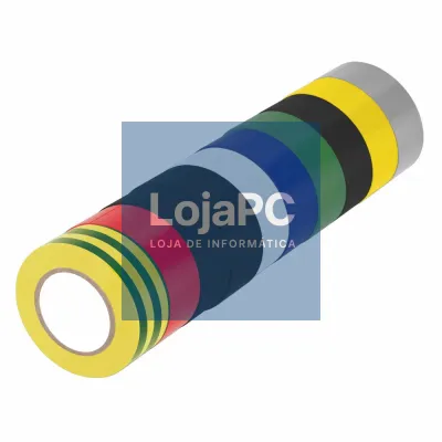 Conjunto 10 Rolos Fita Isoladora Multicor 19mm 9m