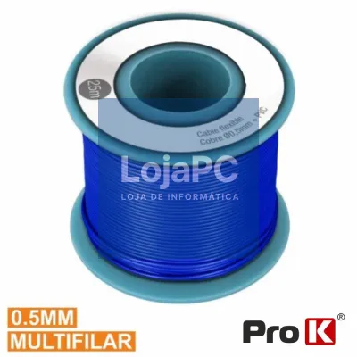 CABO MULTIFILAR AZUL 0.5MM ROLO 25M PROK