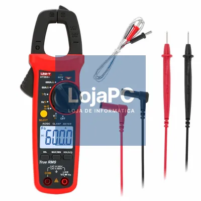 Pinça Amperimétrica Digital 600A 600V 60MOhm NCV T-RMS UNI-T