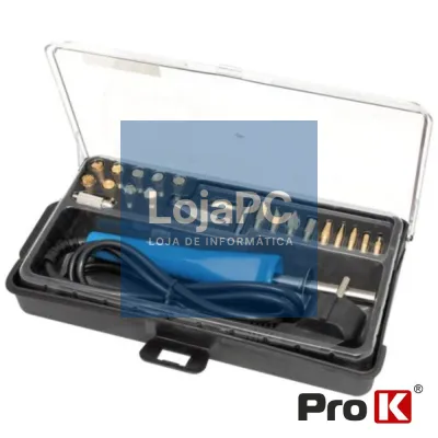 PIROGRAFO GRAVADOR FERRO SOLDAR 21 PEÇAS PROK