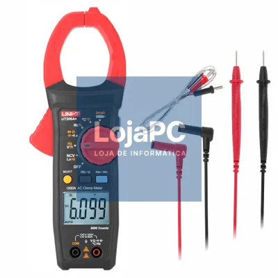 Pinça Amperimétrica Digital 600A 600V 60MOhm UNI-T