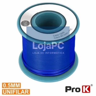CABO UNIFILAR AZUL 0.5MM ROLO 25M PROK