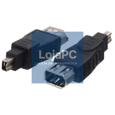 FICHA ADAPTADORA FIREWIRE 4P MACHO / 6P FÊMEA