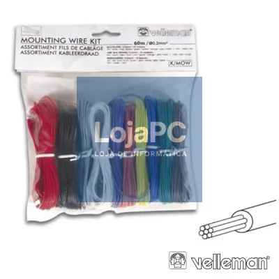 KIT DE FIOS MULT. 10 CORES P/ MONTAGENS ELECTRÓNICAS VELLEMA