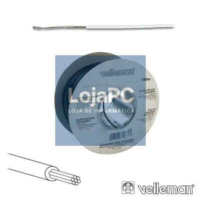 CABO MULTIFILAR BRANCO 0.20MM ROLO 100M VELLEMAN