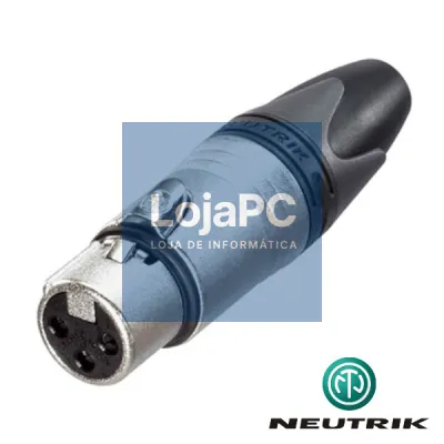 FICHA XLR 3P FÊMEA NIQUELADA C/ GUARDA CABO NEUTRIK