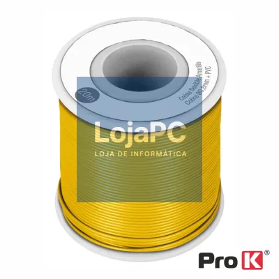 Cabo Multifilar Amarelo 0.8mm Rolo 20m PROK