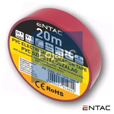 Fita Isoladora Vermelho 20M ENTAC