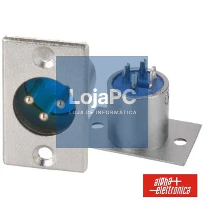 FICHA XLR 3P MACHO NIQUELADA PAINEL