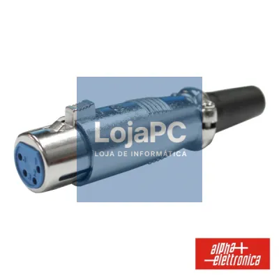 FICHA XLR 4P FÊMEA NIQUELADA PROTEÇÃO BLOQUEIO