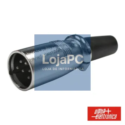 FICHA XLR 6P MACHO NIQUELADA PROTEÇÃO BLOQUEIO