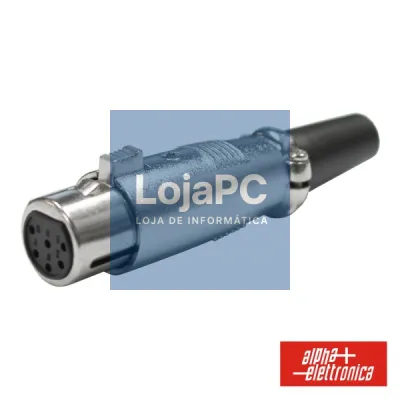 FICHA XLR 6P FÊMEA NIQUELADA PROTEÇÃO BLOQUEIO